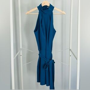 New York & Company Teal Backless Dress